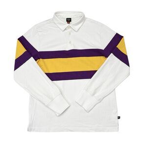 Rowing Blazers Target Long Sleeve Polo Shirt Mens‎ Size Small White Rigby Shirt